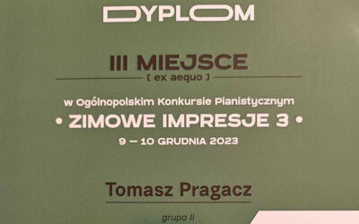 Sukces w Ogólnopolskim Konkursie Pianistycznym „Zimowe Impresje 3”