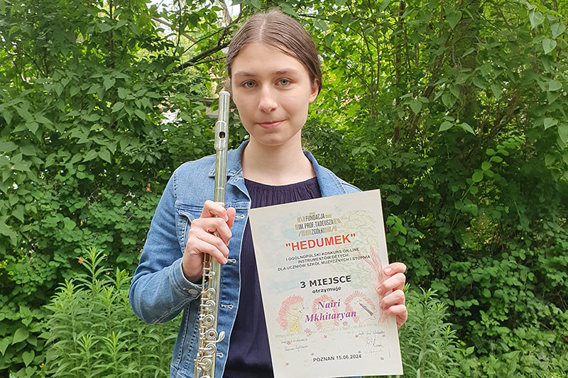 Sukces flecistki w I Ogólnopolskim Konkursie Instrumentów Dętych Hedumek