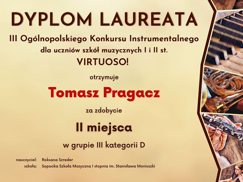 Nagrody dla Pianistów w III Ogólnopolskim Konkursie Muzycznym Virtuoso